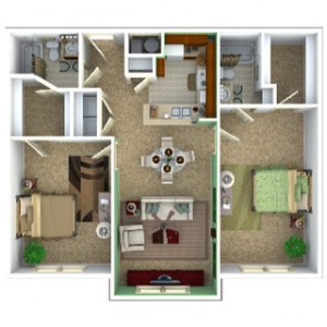 2 Bedroom Apartment Floor Plan (Retreat)
